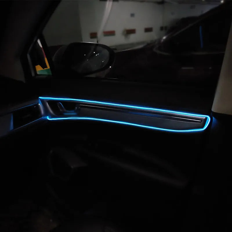 "Unique Car Interior LED Decorative Lamp: Flexible Ambient Lighting for Auto DIY, USB-Powered Atmosphere."