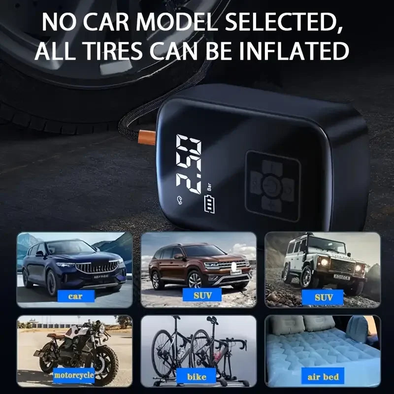 "Air Turbo Boost: Smart Wireless Air Compressor for Cars, Bikes, and More"