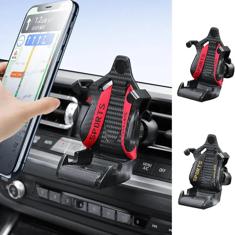 "Velocity Seat Stand: Sleek Phone Holder Inspired by Racing!"