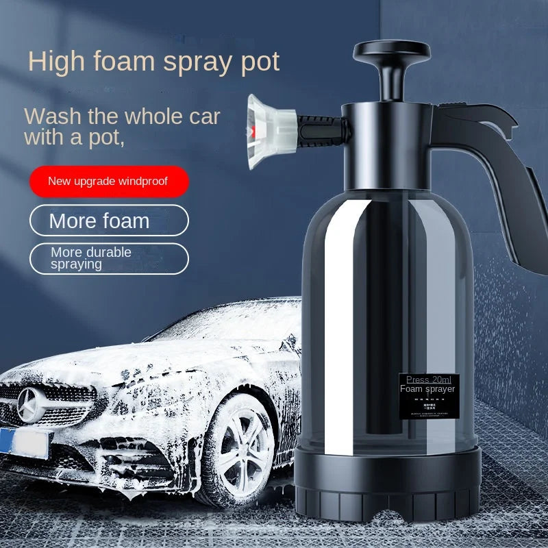 "The Essential Foam Buddy: 2L Hand Pump Sprayer with 3 Nozzle Types for Your Car"