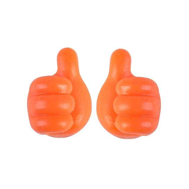 2PCS Hand-Shaped Rubber Holder Glasses Cable Power Cord Charging Line Self Adhesive Mini Hook Car Organizer Gadget Decorations