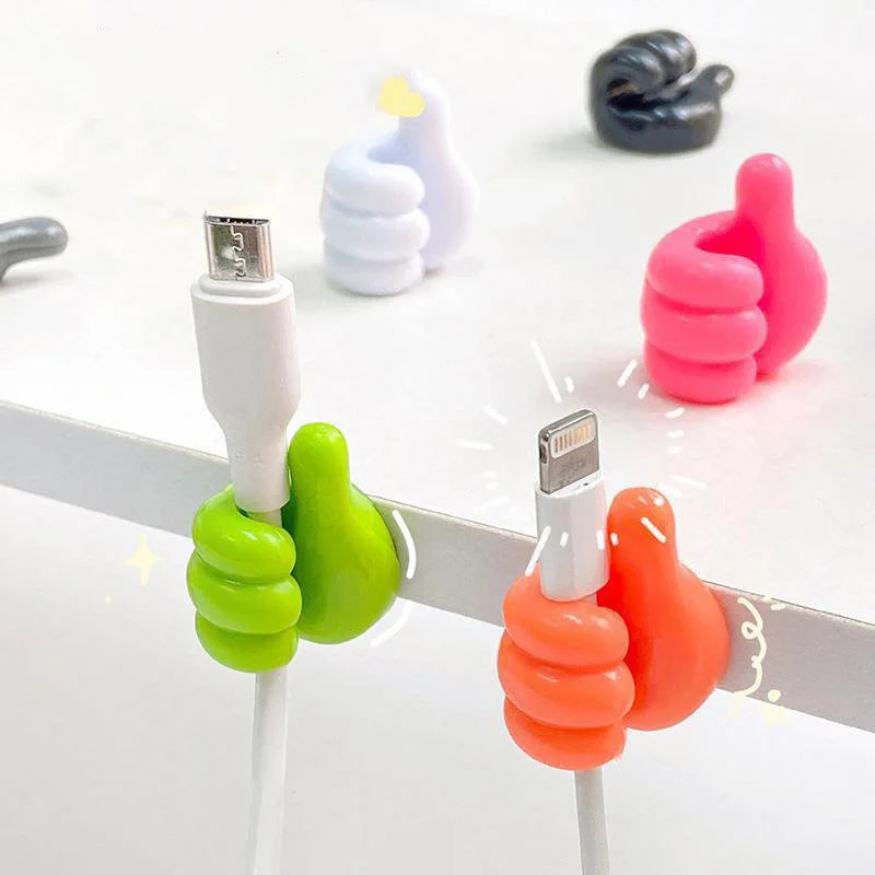 2PCS Hand-Shaped Rubber Holder Glasses Cable Power Cord Charging Line Self Adhesive Mini Hook Car Organizer Gadget Decorations