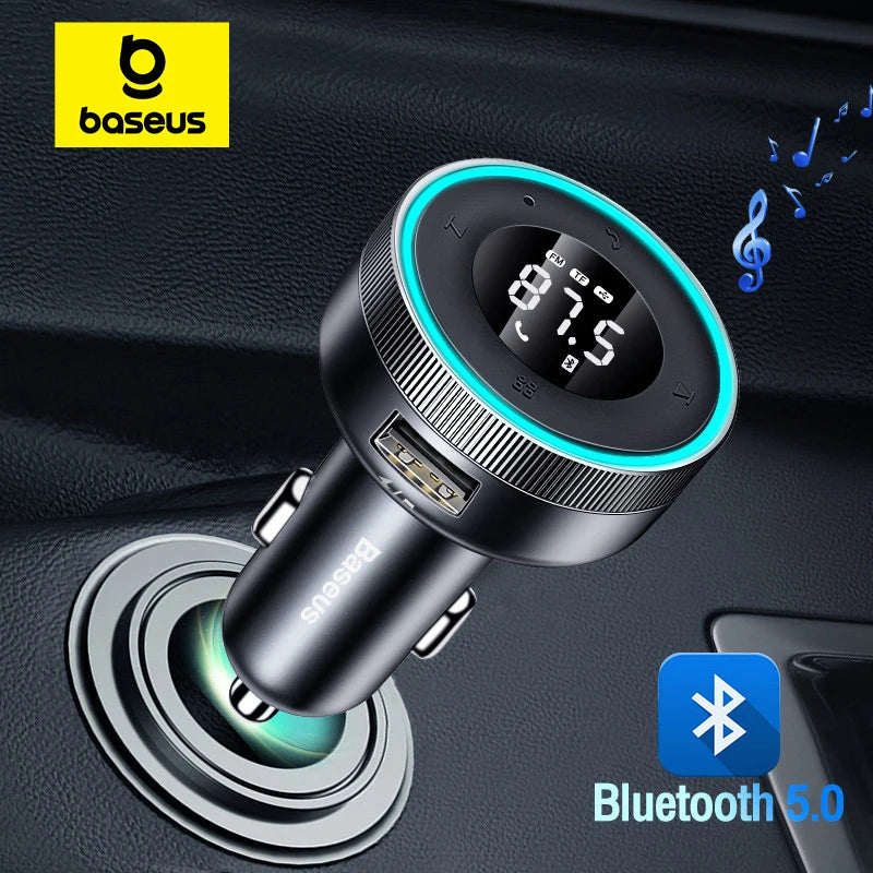 "DriveTune Bluetooth FM Adapter" - Your on-the-go solution for wireless music and calls in your car.