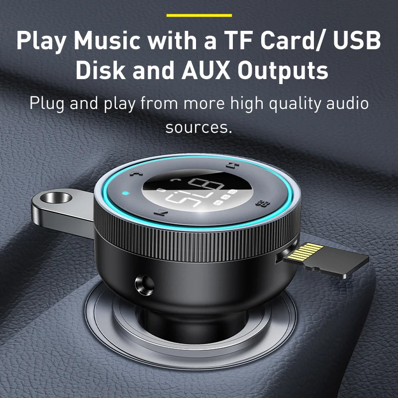 "DriveTune Bluetooth FM Adapter" - Your on-the-go solution for wireless music and calls in your car.