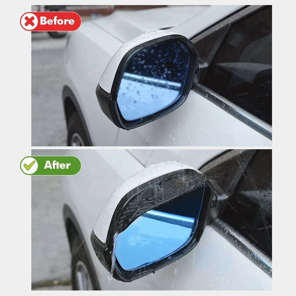 "Carbon Fiber Rain Visor for Car Rearview Mirror - Stylish Protection"