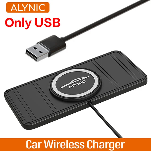 "Silicone Non-Slip Car Wireless Charging Pad, Sleek Design and Advanced Technology for Fast Charging up to 15W."