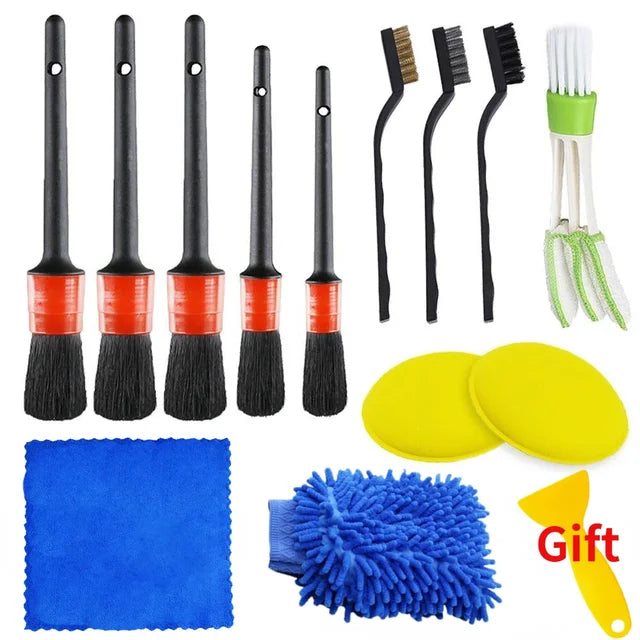 "New Car Cleaning Kit with Detailing Brushes for Interior, Air Vents, Towel, and Polisher - Awesome Tools for Your Car!"