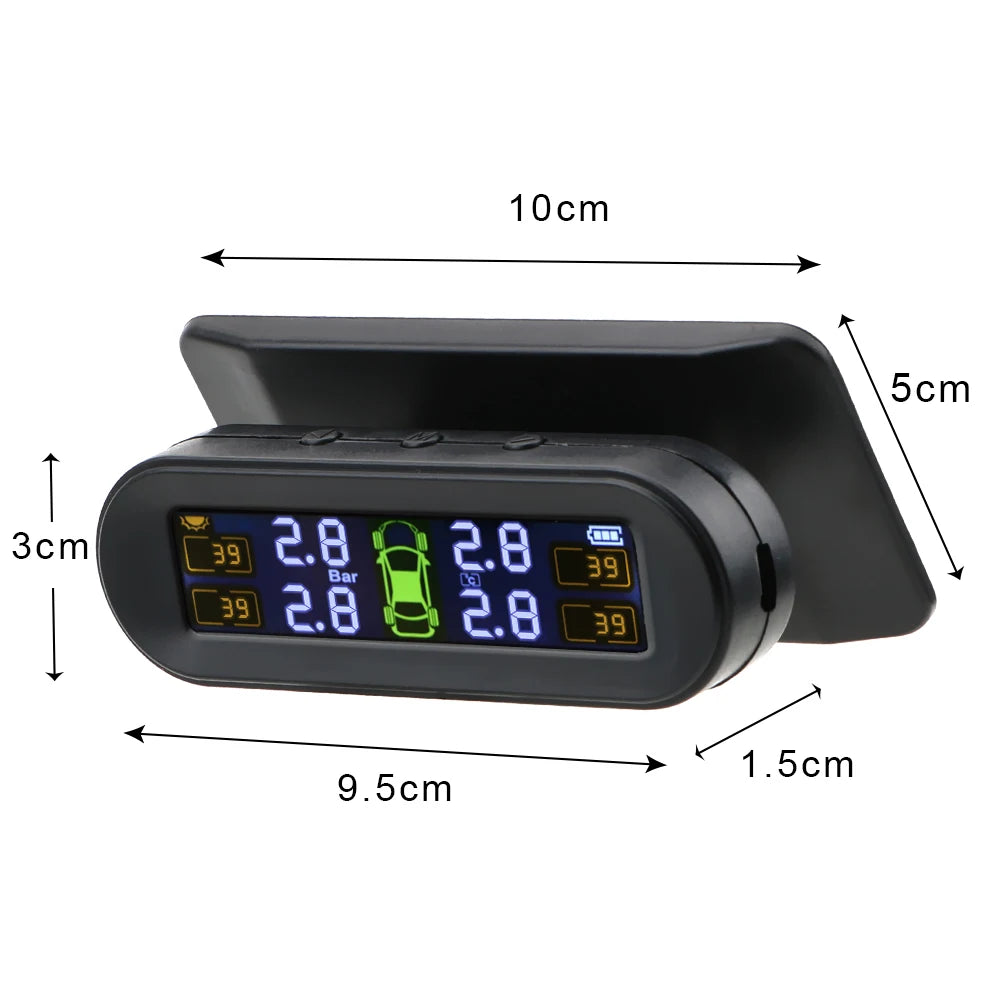 "SolarEdge Vigilant: Electric Tire Pressure Monitoring System with 4 External Sensors - Essential for Every Vehicle"